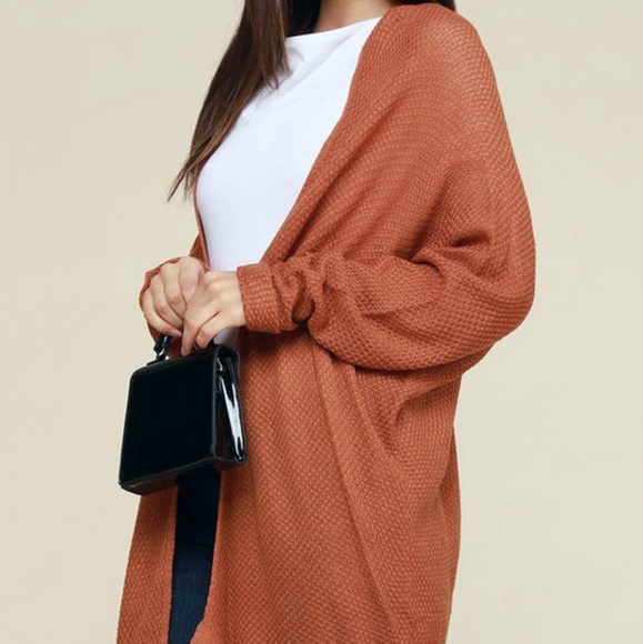 Pumpkin spice loose fit kimono cardigan - Picture 5 of 7